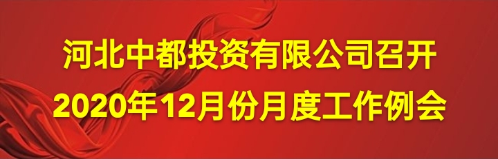 中都投资集团公司召开2020年12月份月度工作例会